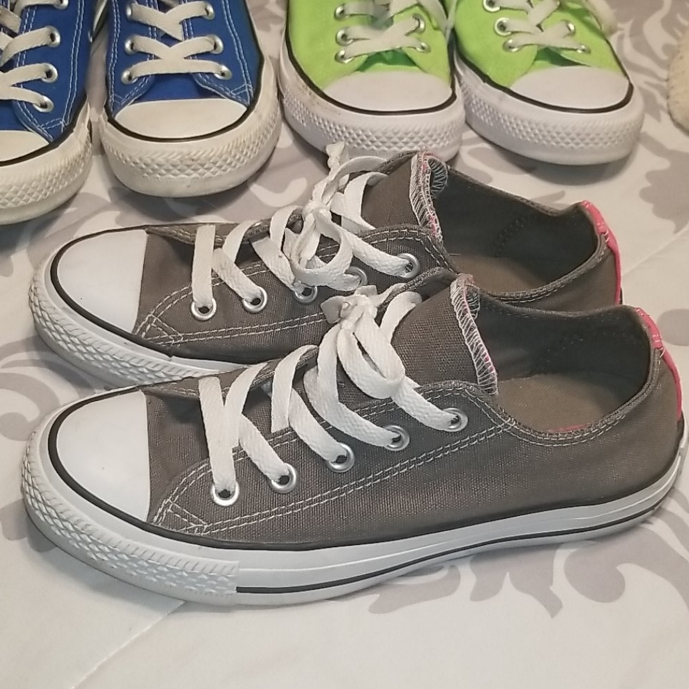 Converse Gray & Pink Shoes - Picture 2 of 11